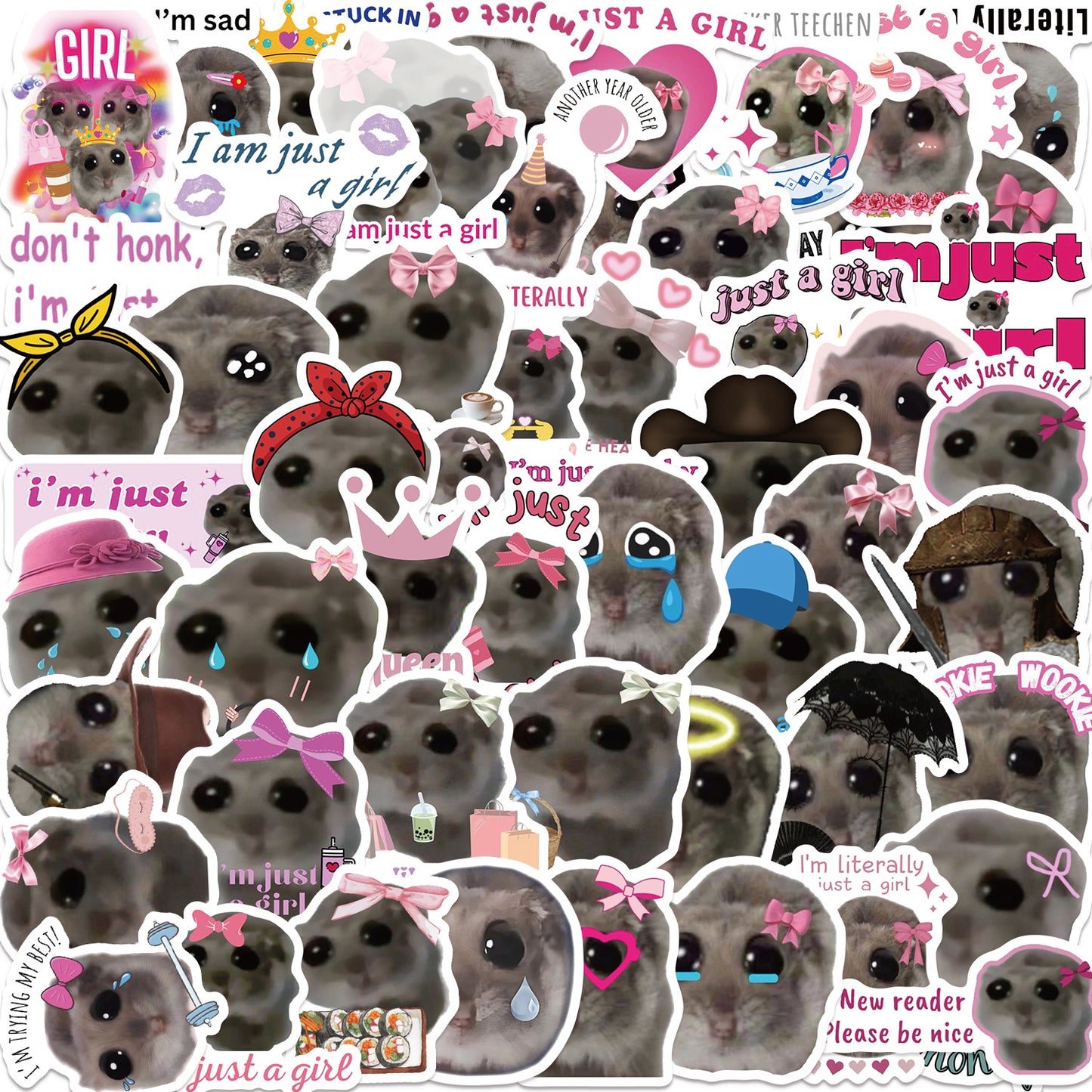Sad Hamster Pattern Sticker