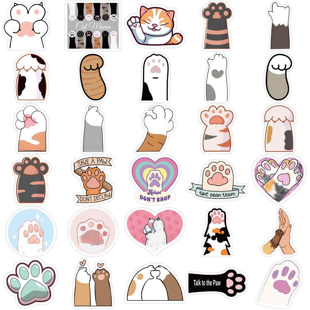 Cartoon Cat Paw Sticker