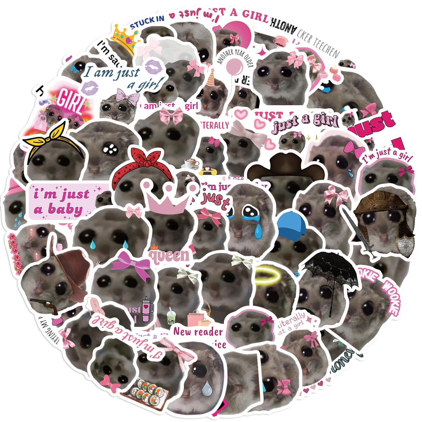 Sad Hamster Pattern Sticker