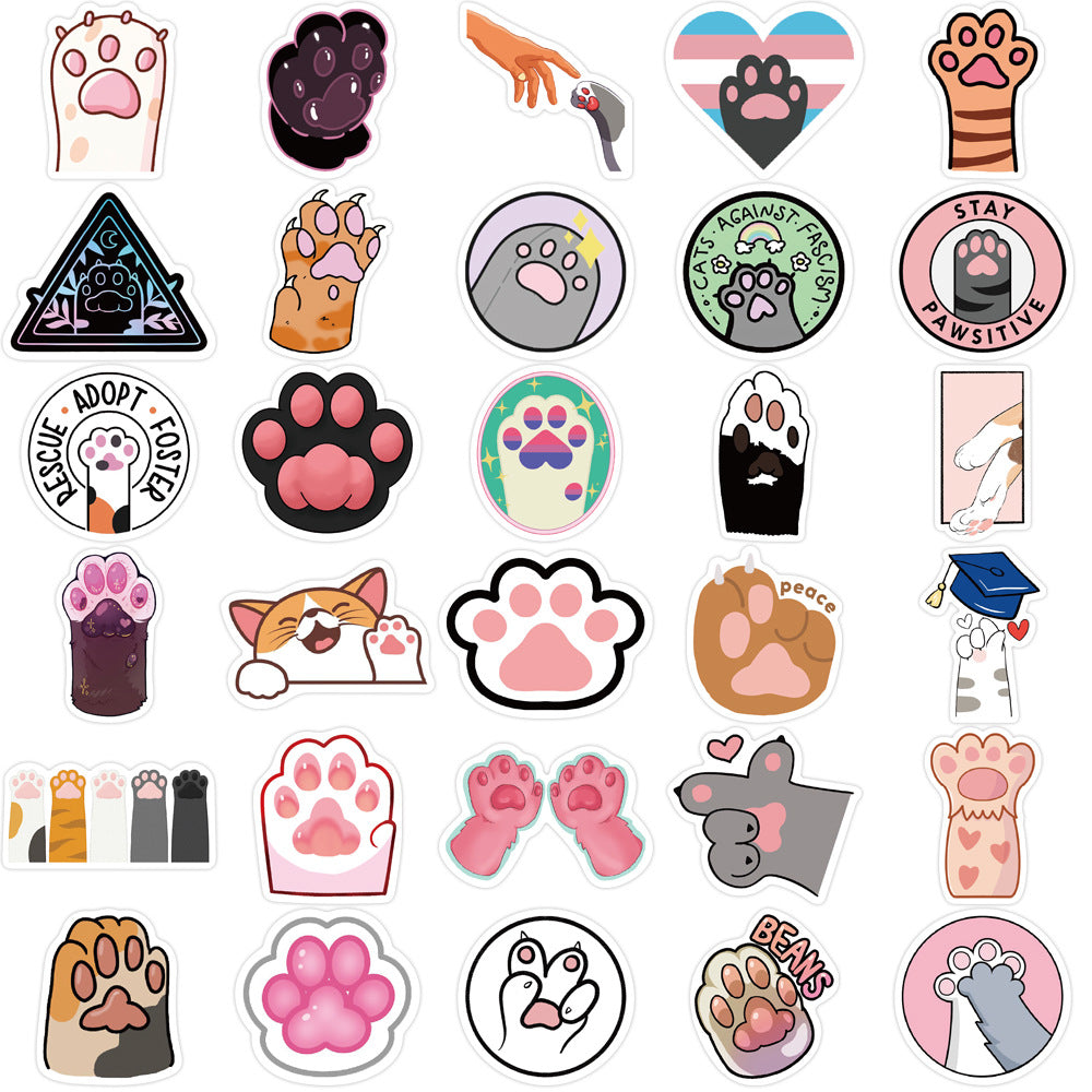 Cartoon Cat Paw Sticker