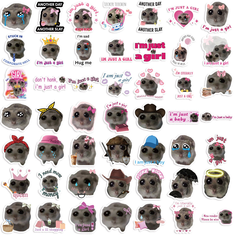 Sad Hamster Pattern Sticker
