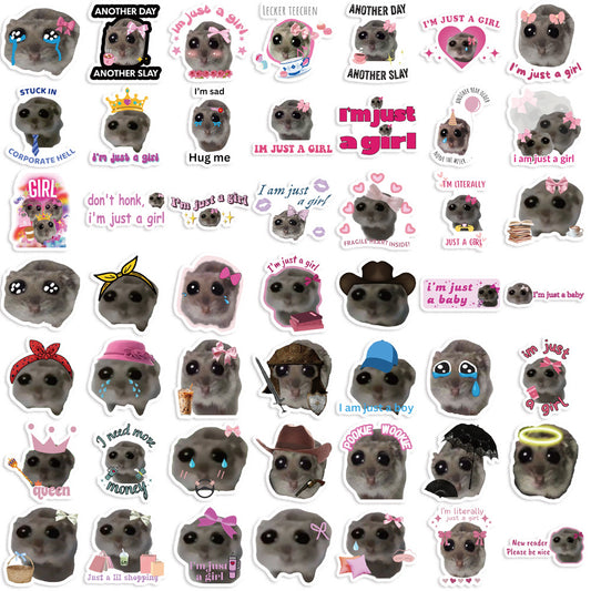 Sad Hamster Pattern Sticker