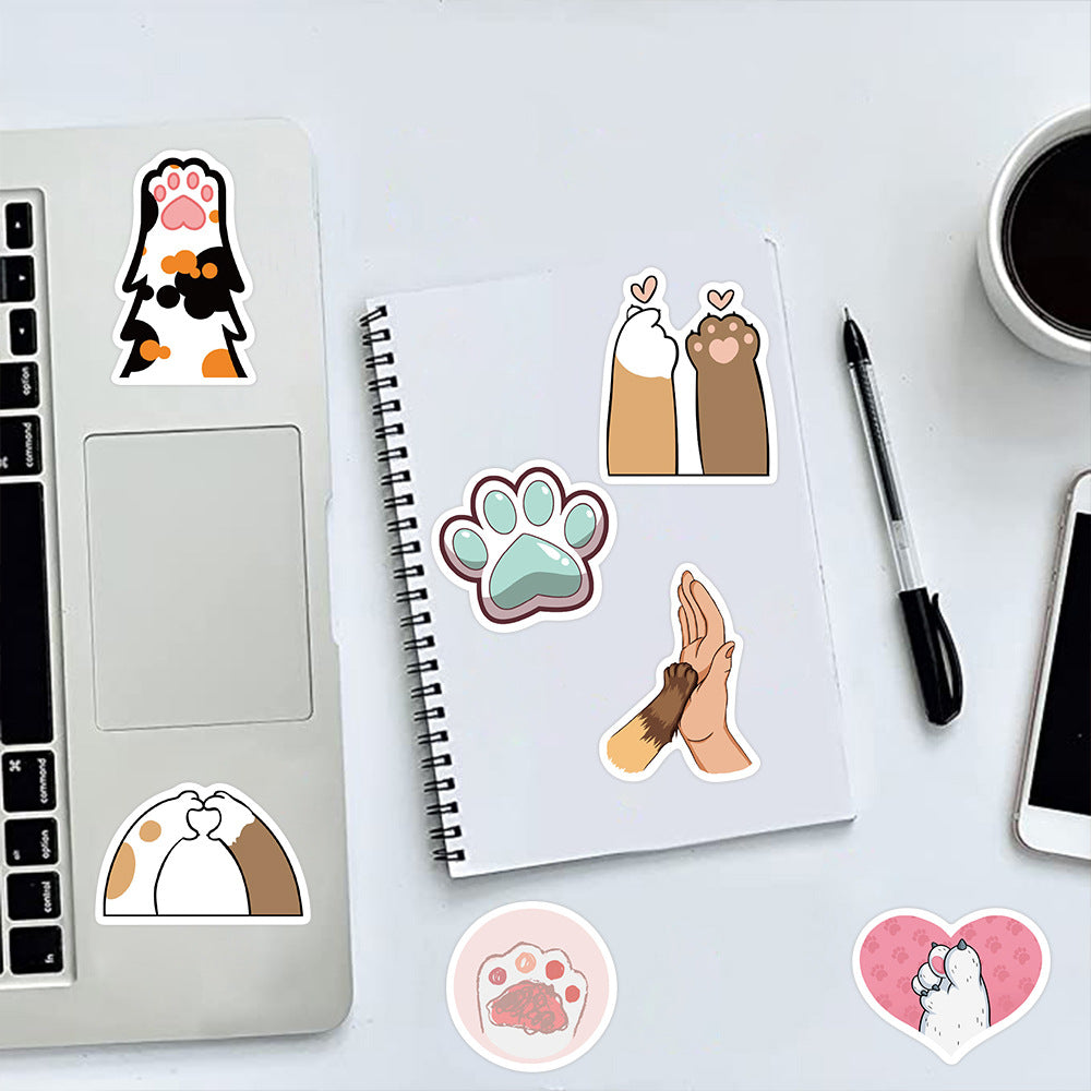 Cartoon Cat Paw Sticker