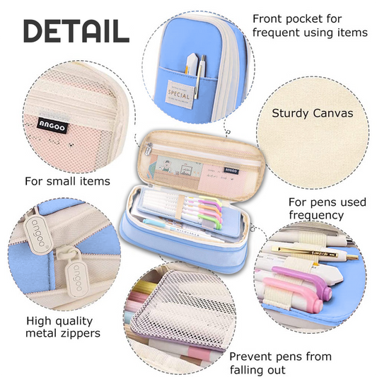 Cute simple pencil case (blue)