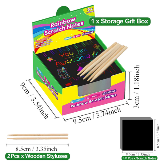 Scratch Paper-Colorful Colors (100PCS)