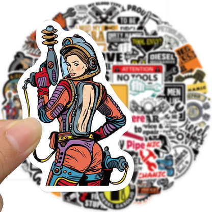 Cartoon Diesel Mechanic Sticker