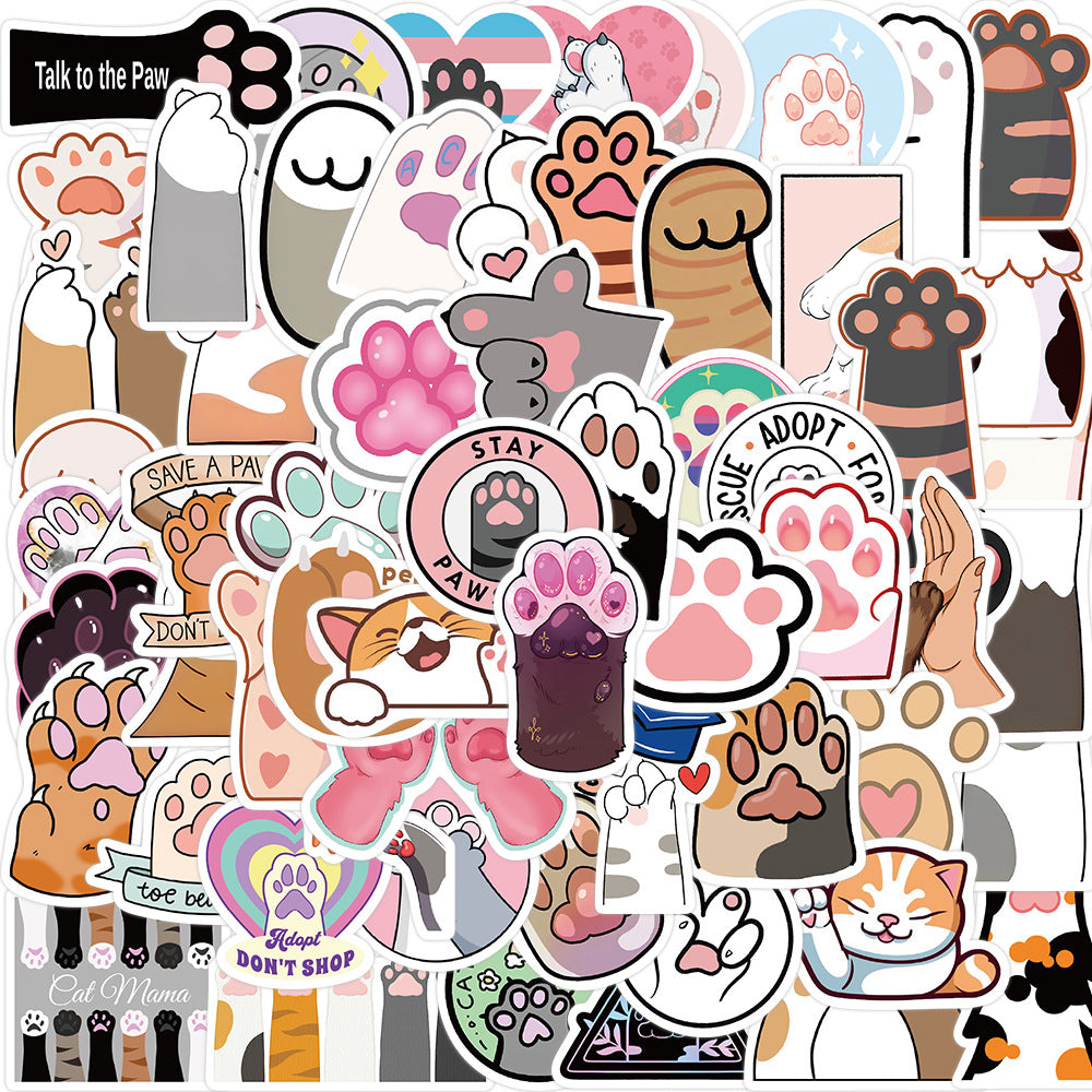 Cartoon Cat Paw Sticker