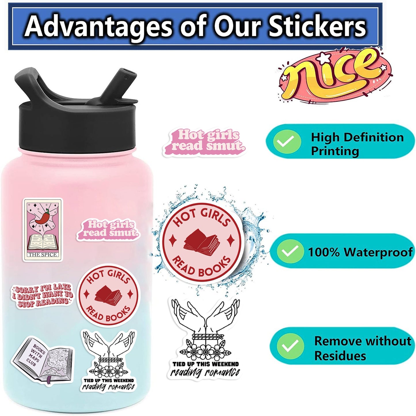 Bookish Reading Doodle Sticker