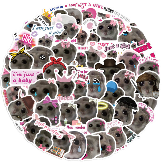 Sad Hamster Pattern Sticker