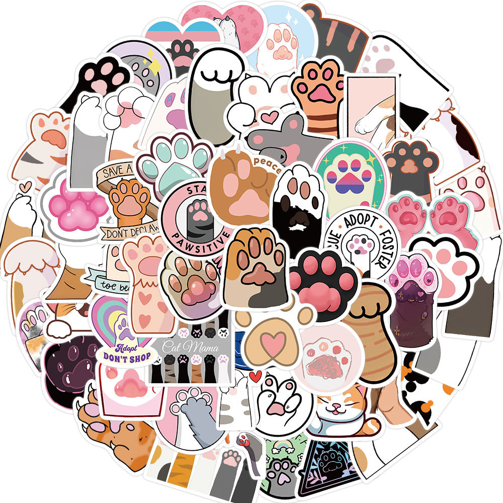 Cartoon Cat Paw Sticker