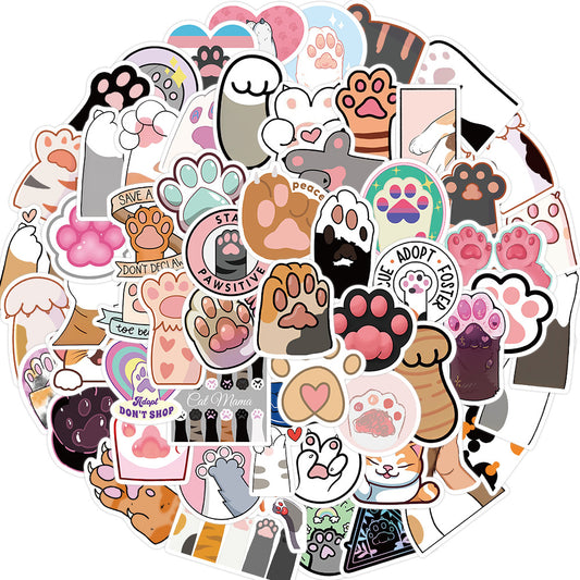 Cartoon Cat Paw Sticker