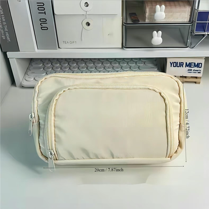 Front window multi-layer pencil case (beige)