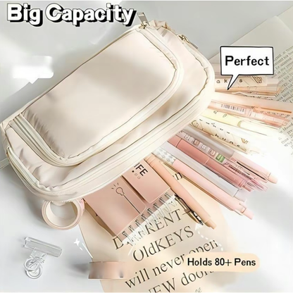 Front window multi-layer pencil case (beige)