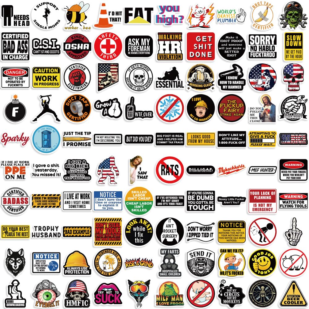 Funny Hard Hat Stickers