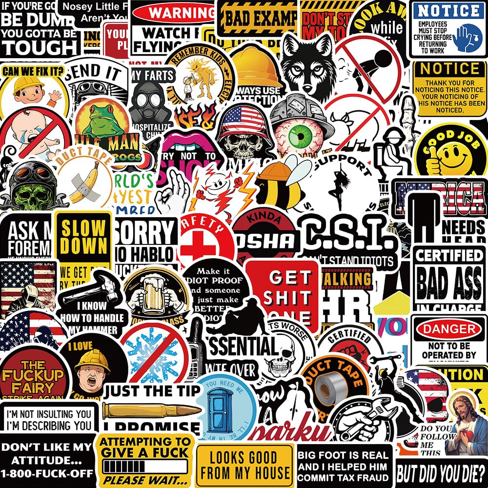 Funny Hard Hat Stickers