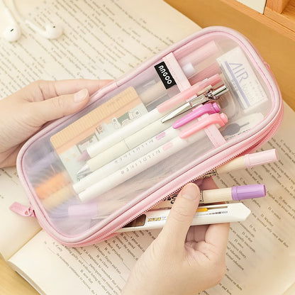 Transparent visual pencil case (pink)