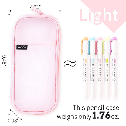 Transparent visual pencil case (pink)