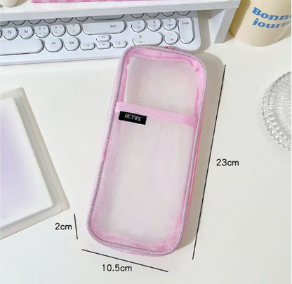 Transparent visual pencil case (pink)